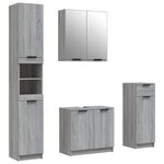 vidaXL Ensemble d'armoires de salle de bain 4 Pièces sonoma gris