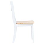 vidaXL Chaises à manger lot de 2 blanc et bois clair bois hévéa massif