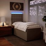 vidaXL Sommier à lattes de lit avec matelas Cappuccino 100x200 cm