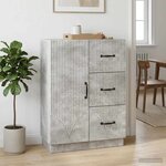 vidaXL Buffet Gris béton 66 x 34 5 x 87 cm Bois d'ingénierie