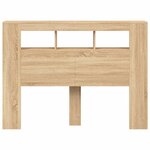 vidaXL Tête de lit à LED chêne sonoma 140x18 5x103 5cm bois ingénierie