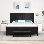 vidaXL Lit à ressorts avec matelas et banc noir 180x200 cm Tissu