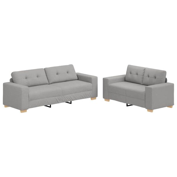 vidaXL Ensemble de Canapés 2 Pièces Gris 221 x 78 x 80 cm Tissu