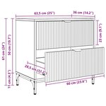 vidaXL Table de chevet Gris béton 63 5 x 36 x 61 cm Bois d'ingénierie