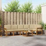 vidaXL Ensemble de canapés d'extérieur 7 Pièces Naturel et Beige