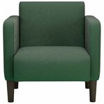 vidaXL Canapé-chaise accoudoirs vert foncé 54 cm tissu velours côtelé
