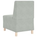 vidaXL Canapé modulaire sans accoudoirs Gris clair 55 cm Velours