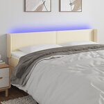vidaXL Tête de lit à LED Crème 203x16x78/88 cm Similicuir