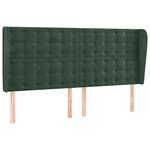 vidaXL Tête de lit avec oreilles Vert foncé 163x23x118/128 cm Velours