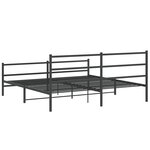 vidaXL Cadre de lit métal sans matelas avec pied de lit noir 200x200cm