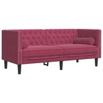 vidaXL Ensemble de canapé Chesterfield et traversins 3 Pièces velours