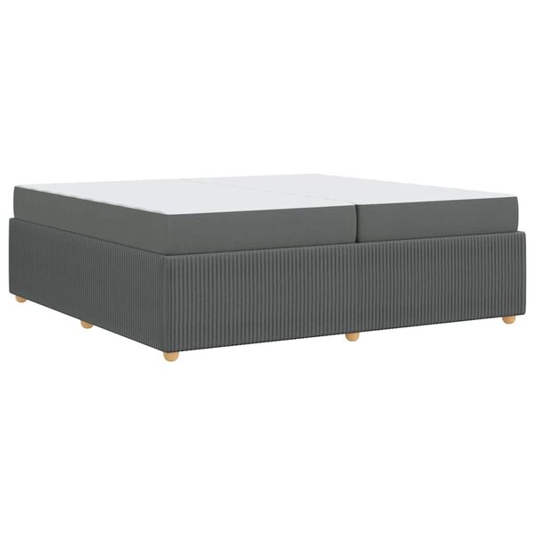 vidaXL Cadre de lit avec matelas Gris foncé 200 x 200 cm tissu