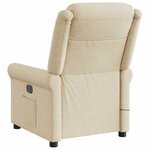 vidaXL Fauteuil de massage inclinable Crème Tissu