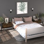 vidaXL Tables de chevet murales 2 Pièces Chêne fumé