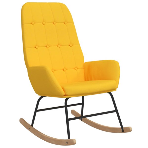vidaXL Chaise à bascule Jaune moutarde Tissu