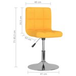 vidaXL Chaises pivotantes à manger lot de 4 jaune tissu