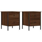 vidaXL Tables de chevet 2Pièces chêne marron 40x42x50cm bois d'ingénierie