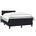 vidaXL Sommier à lattes de lit avec matelas noir 120x210 cm velours