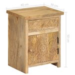 vidaXL Table de chevet Bois de manguier massif 40x30x50 cm