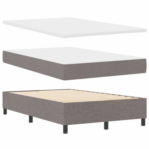 vidaXL Lit à ressorts avec matelas Taupe 120 x 190 cm tissu