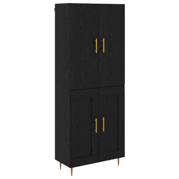 vidaXL Haut Armoire Chêne noir 69 5 x 34 x 180 cm Bois d'ingénierie