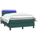 vidaXL Sommier à lattes de lit et matelas et LED vert foncé 120x220cm velours