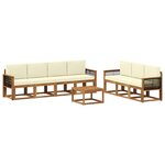 vidaXL Ensemble de canapés d'extérieur 7 pc Naturel et Crème