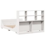 vidaXL Lit bibliothèque sans matelas blanc 120x200 cm bois massif