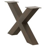 vidaXL Pieds de table basse en forme de X  2 pièces  acier naturel  70 x (42-43) cm