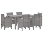 vidaXL Ensemble de salle à manger pour jardin 7 Pièces Gris clair