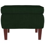 vidaXL Chaise à bascule avec pieds en bois et tabouret Vert foncé