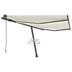 vidaXL Auvent automatique avec capteur de vent et LED 400x350 cm Crème