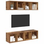 vidaXL Ensemble meuble TV 4 Pièces Bois Ancien 37 x 37 x 72 cm