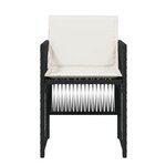 vidaXL Chaises de jardin lot de 4 avec coussins noir résine tressée