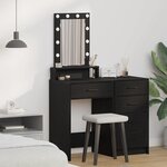 vidaXL Table de Toilette Noir 50 x 41 x 140 cm Bois d'ingénierie