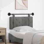 vidaXL Tête de lit suspendue Gris foncé Velours