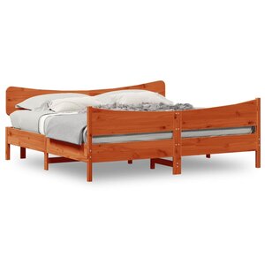 vidaXL Cadre de lit sans matelas cire marron 200x200cm bois pin massif