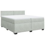 vidaXL Sommier à lattes de lit et matelas Gris clair 200x200cm Velours