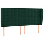 vidaXL Tête de lit avec oreilles Vert foncé 183x23x118/128 cm Velours