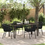 vidaXL Ensemble de salle à manger de jardin 5 pièces en rattan noir
