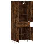 vidaXL Buffet haut Chêne fumé 69 5x34x180 cm Bois d'ingénierie