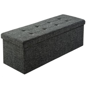 Banc coffre de rangement pliable tissu gris foncé 2208147