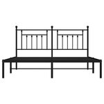vidaXL Cadre de lit métal sans matelas avec tête de lit noir 183x213cm