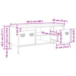 vidaXL Meuble TV noir 101 5x39x43 5 cm acier laminé à froid