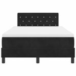 vidaXL Lit à ressorts avec matelas Noir 120 x 190 cm tissu