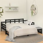 vidaXL Lit coulissant sans matelas noir 2x(90x200) cm