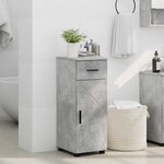 vidaXL Cabinet de salle de bain avec tiroir Gris béton 30 x 35 x 80 cm