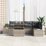 vidaXL Ensemble de canapé de jardin 6 Pièces Gris Poly rotin
