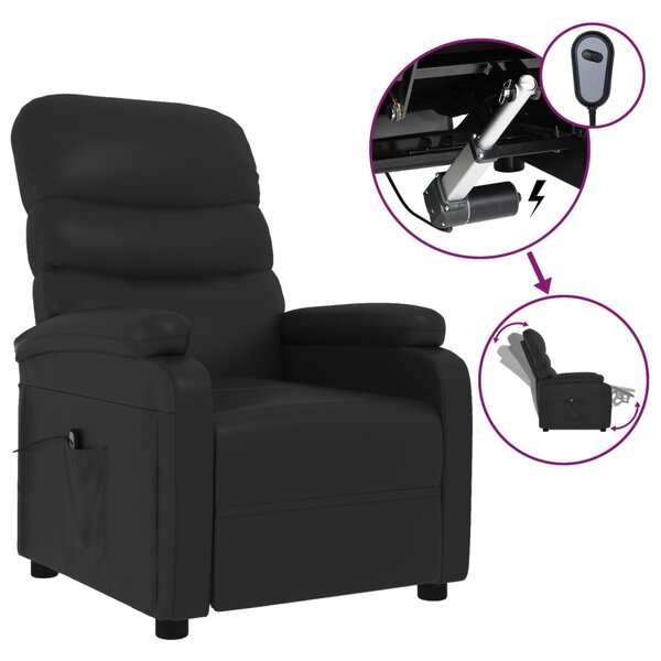 vidaXL Fauteuil inclinable électrique Noir Similicuir