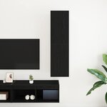 vidaXL Meuble TV mural Chêne noir 30 5 x 30 x 110 cm Bois d'ingénierie